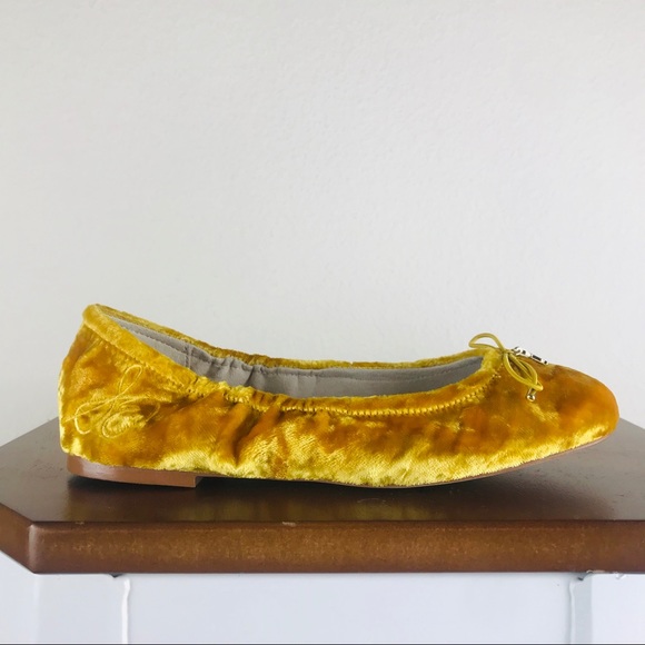 Sam Edelman Felicia Yellow Crushed Velvet Size 6 - Picture 6 of 14
